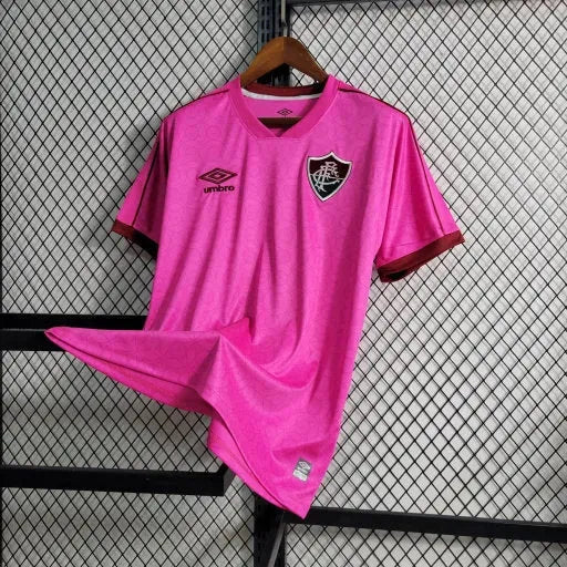 "Camisa Fluminense 23/24 - Torcedor Masculina Rosa + Patches Libertadores - Netmantos"