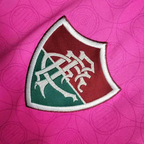"Camisa Fluminense 23/24 - Torcedor Masculina Rosa + Patches Libertadores - Netmantos"