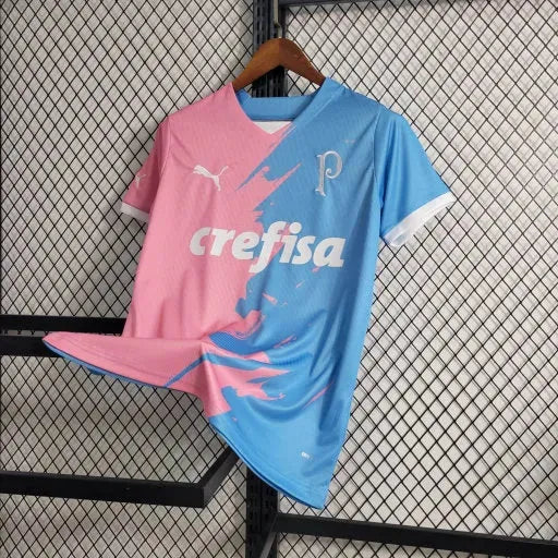 "Camisa Palmeiras Edição Comemorativa 23/24 - Torcedor Masculina Azul e Rosa - Netmantos"
