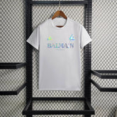 "Camisa Real Madrid BALMAIN 23/24 - Torcedor Masculina Refletiva Branca - Netmantos"
