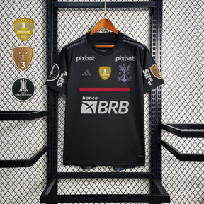 "Camisa Flamengo Third Away 23/24 - Torcedor Masculina Refletiva Preta - Netmantos"
