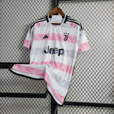 "Camisa Juventus Away 23/24 - Torcedor Masculina Branca e Rosa - Netmantos"