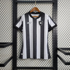 "Camisa Bota Fogo Home 23/24 - Torcedor Feminina Preta e Branca - Netmantos"