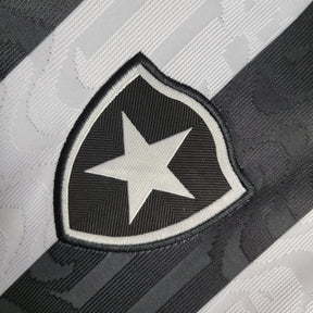 "Camisa Bota Fogo Home 23/24 - Torcedor Feminina Preta e Branca - Netmantos"