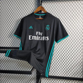 "Camisa Real Madrid Retrô Away 17/18 - Torcedor Masculina Preta e Azul - Netmantos"