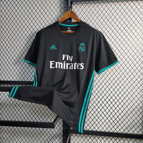 "Camisa Real Madrid Retrô Away 17/18 - Torcedor Masculina Preta e Azul - Netmantos"