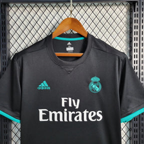 "Camisa Real Madrid Retrô Away 17/18 - Torcedor Masculina Preta e Azul - Netmantos"