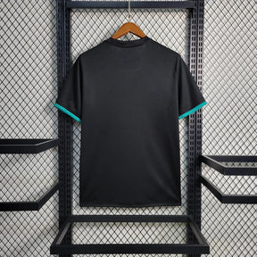 "Camisa Real Madrid Retrô Away 17/18 - Torcedor Masculina Preta e Azul - Netmantos"