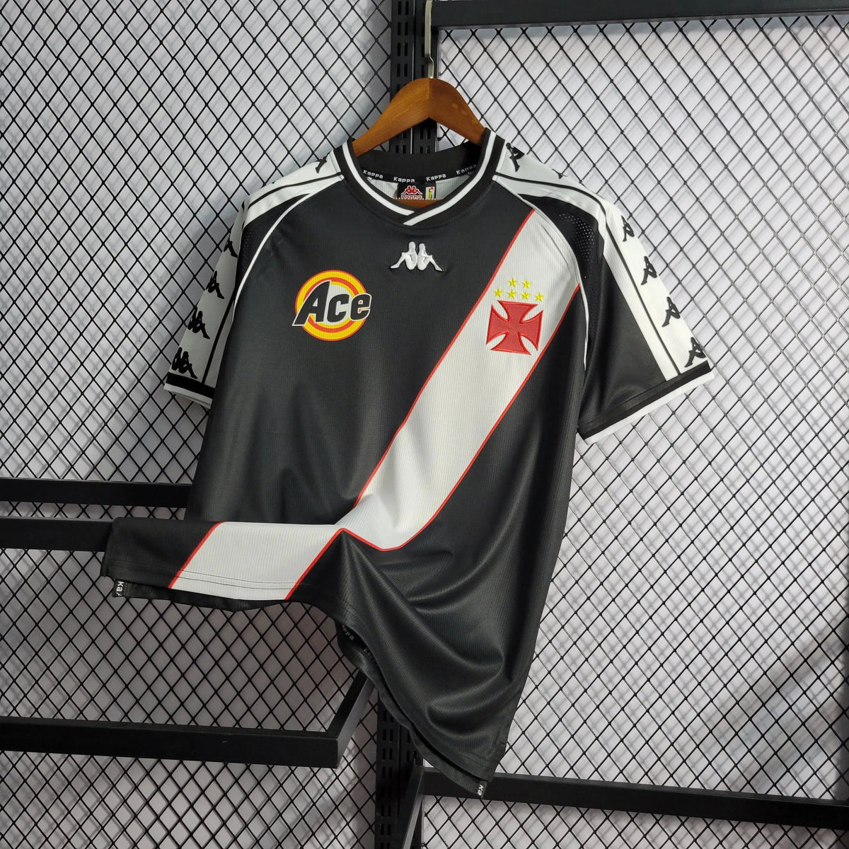 "Camisa Vasco Retrô Home 2000 - Torcedor Masculina Preta - Netmantos"