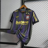 "Camisa Timão Retrô Away 2009/10 - Torcedor Masculina Preta e Roxa - Netmantos"