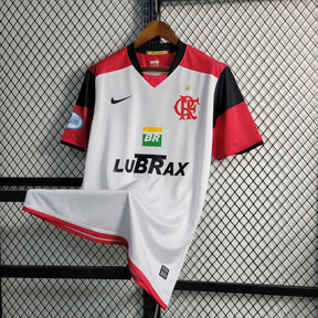 "Camisa Flamengo Retrô Away 2008/09 - Torcedor Masculina Branca LUBRAX - Netmantos"