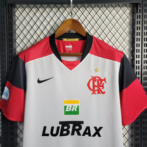 "Camisa Flamengo Retrô Away 2008/09 - Torcedor Masculina Branca LUBRAX - Netmantos"