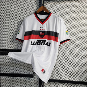 "Camisa Flamengo Retrô Away 2001 - Torcedor Masculina Branca LUBRAX - Netmantos"