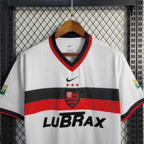 "Camisa Flamengo Retrô Away 2001 - Torcedor Masculina Branca LUBRAX - Netmantos"