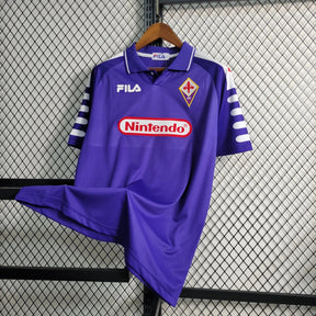 "Camisa Fiorentina Home Retrô 98/99 - Torcedor Masculina Roxa Nintendo - Netmantos"