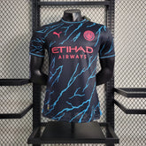 "Camisa Manchester City Thrid Away 23/24 - Jogador Masculina Preta - Netmantos"