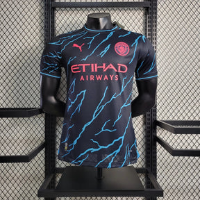 "Camisa Manchester City Thrid Away 23/24 - Jogador Masculina Preta - Netmantos"