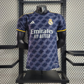 "Camisa Real Madrid Away 23/24 - Jogador Masculina Preta - Netmantos"