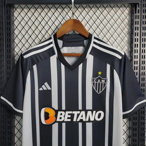 "Camisa Atlético Mineiro Home 23/24 - Torcedor Masculina Preta e Branca - Netmantos"