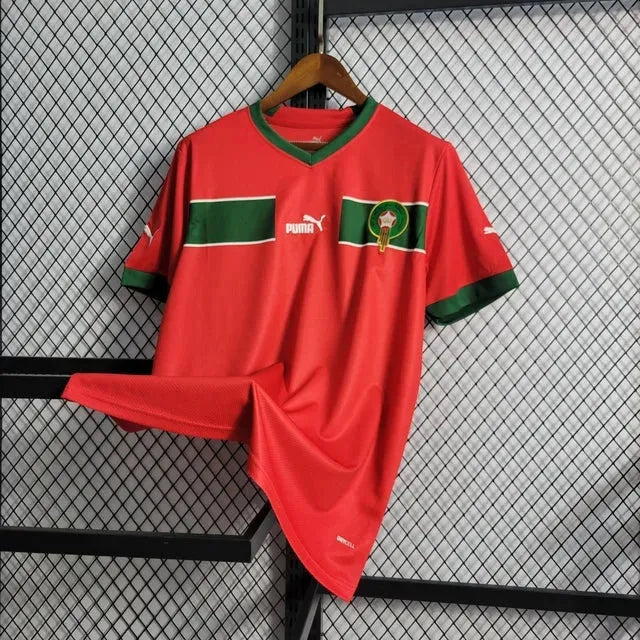"Camisa Marrocos Home 22/23 - Torcedor Masculina Vermelha - Netmantos"