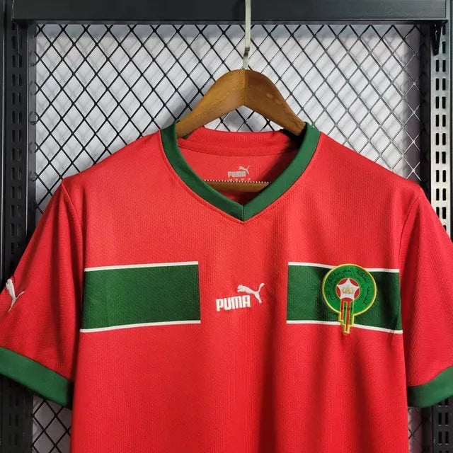 "Camisa Marrocos Home 22/23 - Torcedor Masculina Vermelha - Netmantos"