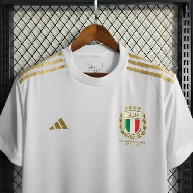 "Camisa Itália Edição Comemorativa 23/24 - Torcedor Masculina Branca e Dourada - Netmantos"