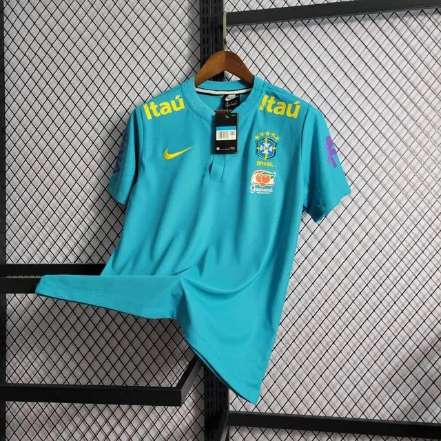 "Camisa Brasil Pré Jogo 21/22 - Torcedor Masculina Azul Claro - Netmantos"