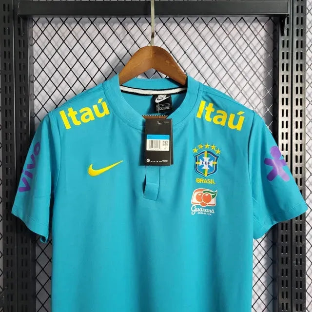 "Camisa Brasil Pré Jogo 21/22 - Torcedor Masculina Azul Claro - Netmantos"