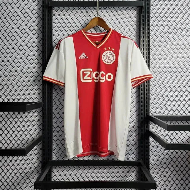 "Camisa Ajax Home 22/23 - Torcedor Masculina Branca e Vermelha - Netmantos"