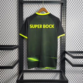 "Camisa Sporting Away 22/23 - Torcedor Masculina Preta e Verde - Netmantos"