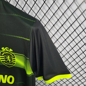 "Camisa Sporting Away 22/23 - Torcedor Masculina Preta e Verde - Netmantos"