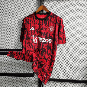 "Camisa Manchester United Treino 23/24 - Torcedor Masculina Preta e Vermelha - Netmantos"