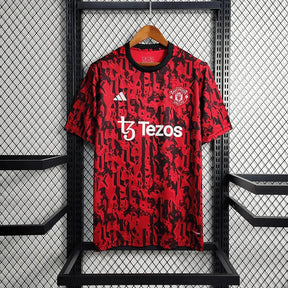 "Camisa Manchester United Treino 23/24 - Torcedor Masculina Preta e Vermelha - Netmantos"