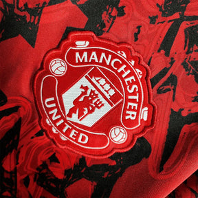 "Camisa Manchester United Treino 23/24 - Torcedor Masculina Preta e Vermelha - Netmantos"