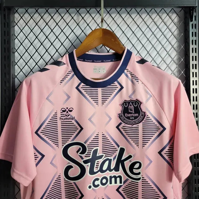 "Camisa Everton Away 22/23 - Torcedor Masculina Rosa - Netmantos"
