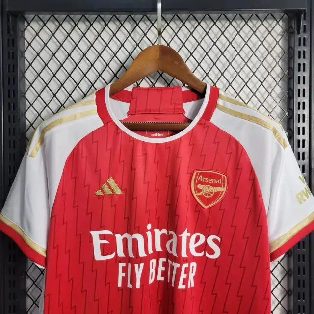 "Camisa Arsenal Home 23/24 - Torcedor Masculina Vermelha e Dourada - Netmantos"