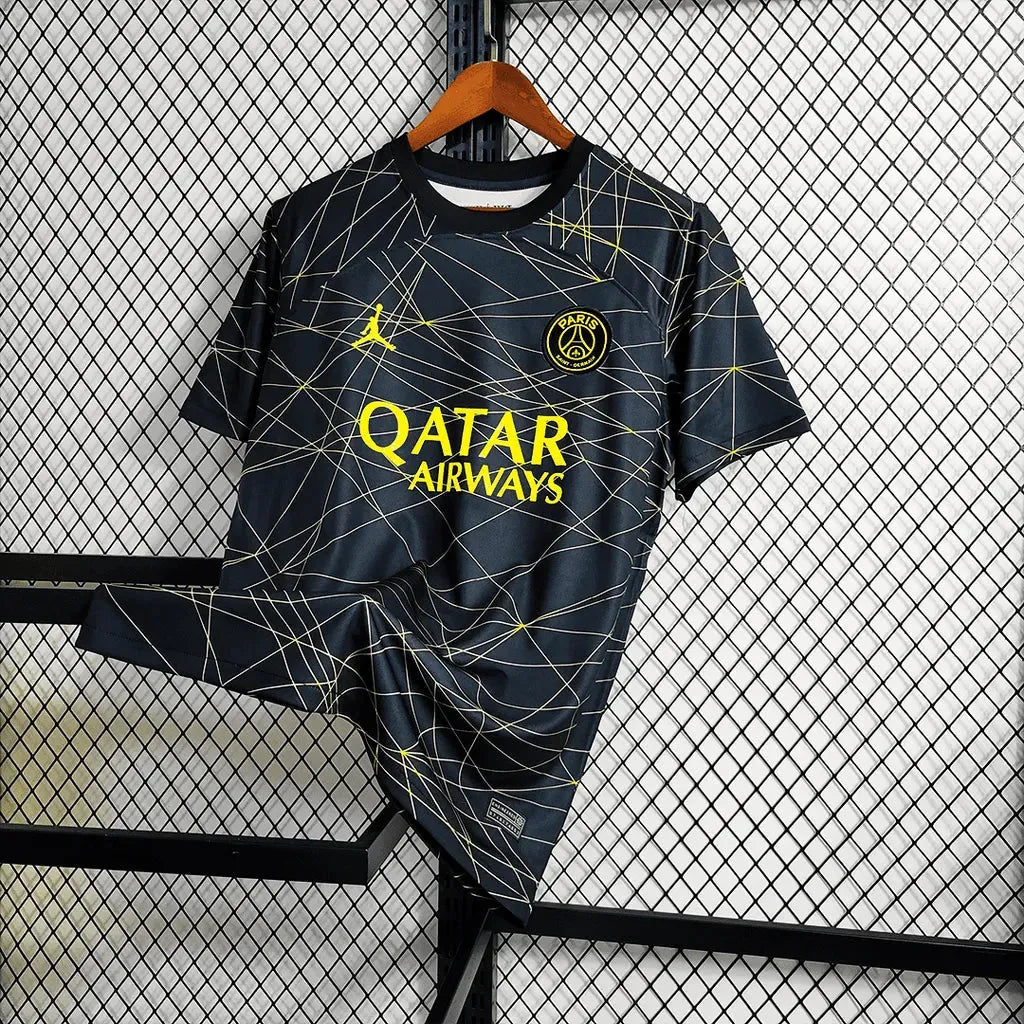 "Camisa PSG V Away 23/24 - Torcedor Masculina Preta e Amarela - Netmantos"