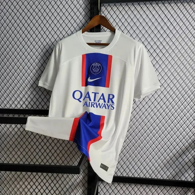"Camisa PSG Paris Away 22/23 - Torcedor Masculina Branca - Netmantos"