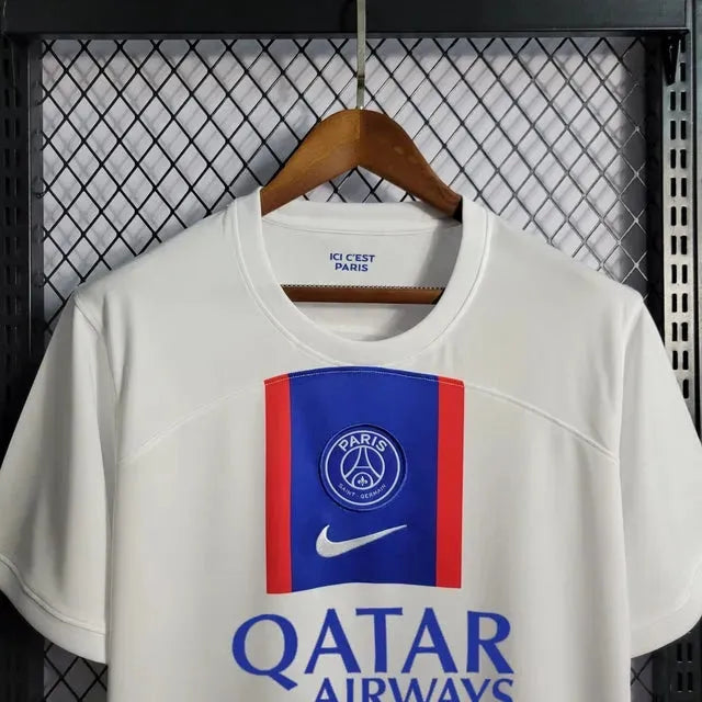 "Camisa PSG Paris Away 22/23 - Torcedor Masculina Branca - Netmantos"