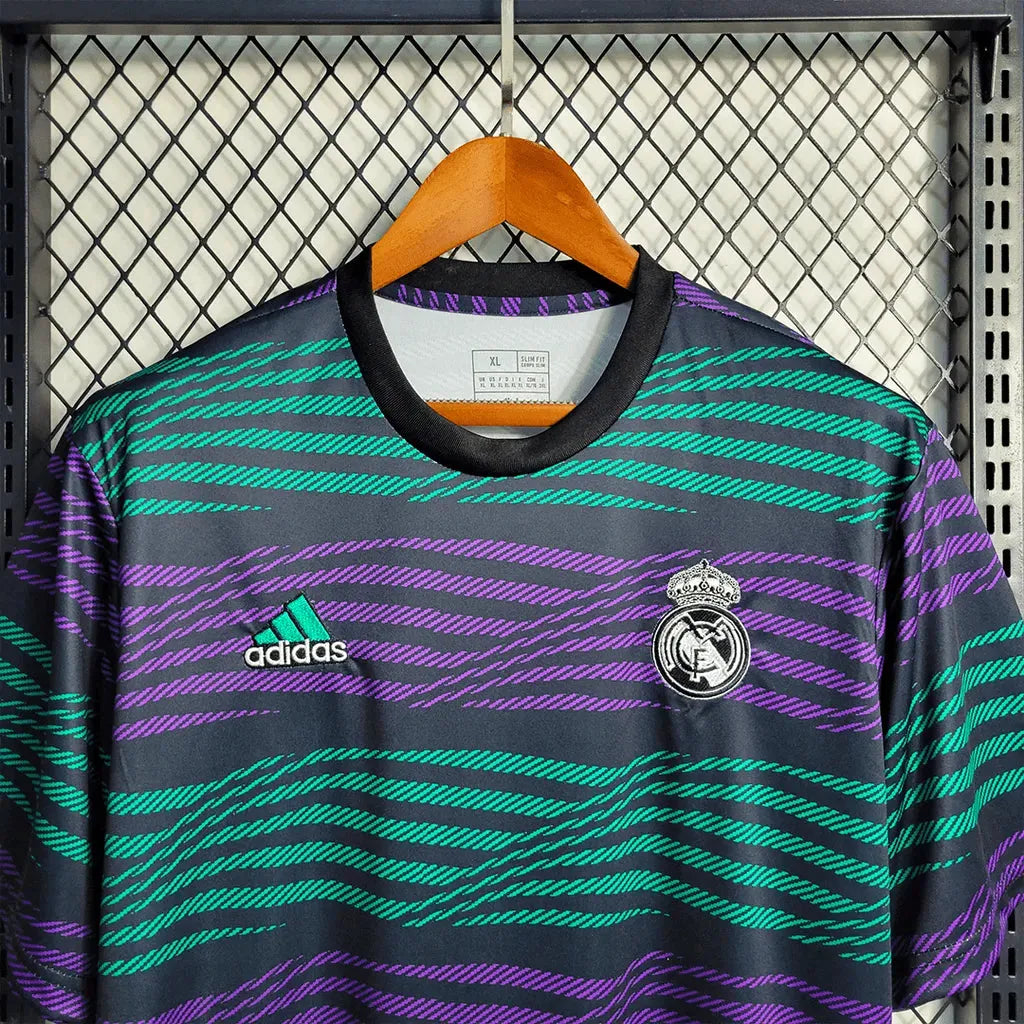 "Camisa Real Madrid Treino 23/24 - Torcedor Masculina Verde e Roxa - Netmantos"