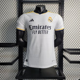 "Camisa Real Madrid Home 23/24 - Jogador Masculina Branca - Netmantos"