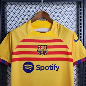 "Camisa Barcelona IV Away 23/24 - Torcedor Masculina Amarela - Netmantos"