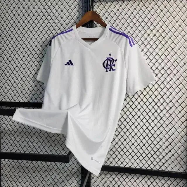 "Camisa Flamengo Goleiro 23/24 - Torcedor Masculina Branca e Roxa - Netmantos"