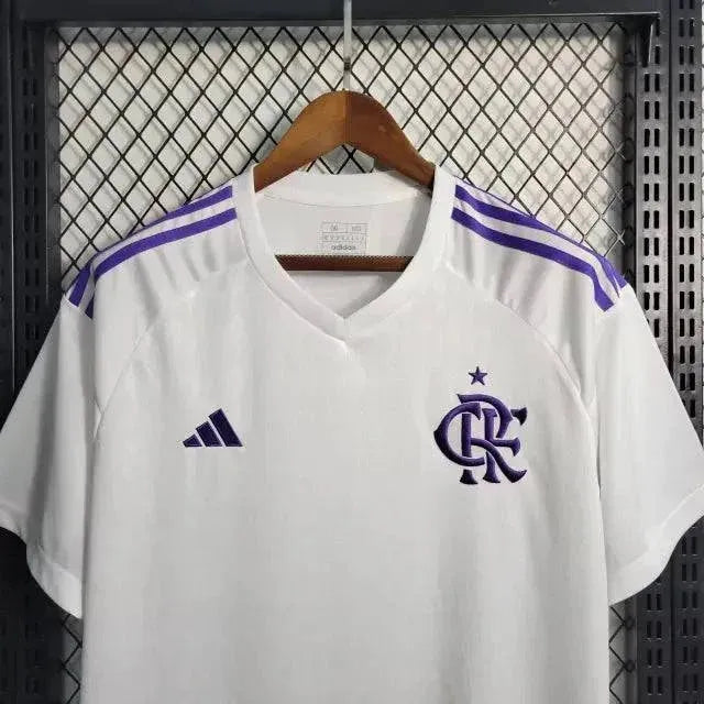 "Camisa Flamengo Goleiro 23/24 - Torcedor Masculina Branca e Roxa - Netmantos"