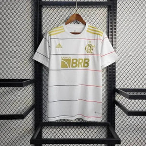 "Camisa Flamengo Comemorativa 22/23 - Torcedor Masculina Branca e Dourada - Netmantos"