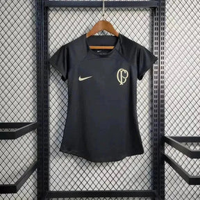 "Camisa Timão Treino 22/23 - Torcedor Feminina Preta - Netmantos"