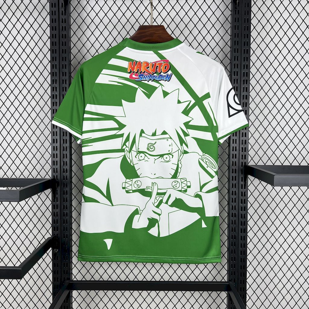 "Camisa Real Betis Naruto 25/26 - Torcedor Masculina Branca e Verde - Netmantos"