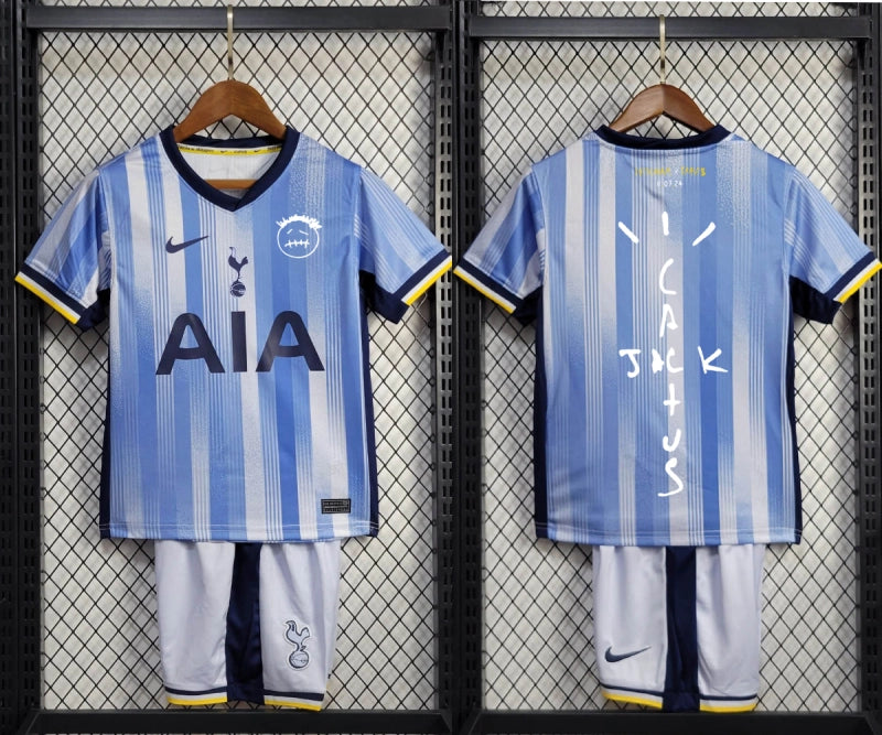 "Camisa Tottenham X Travis Scott Away 24/25 - Torcedor Infantil Azul - Netmantos"
