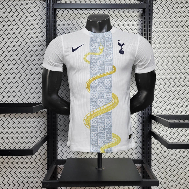 "Camisa Tottenham Cobra Dourada 25/26 - Jogador Masculina Branca - Netmantos"