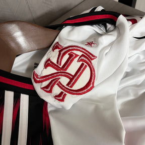 Flamengo Away Shirt 25/26 - Men's White Fan Shirt + Sponsorships + Patch Copa Brasil 2024